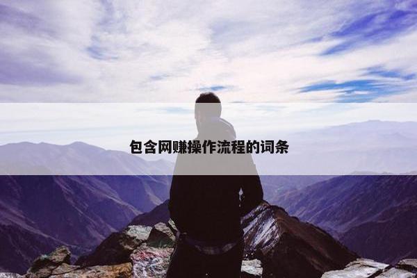 包含网赚操作流程的词条