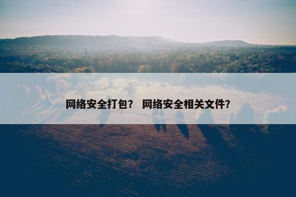 网络安全打包？ 网络安全相关文件？