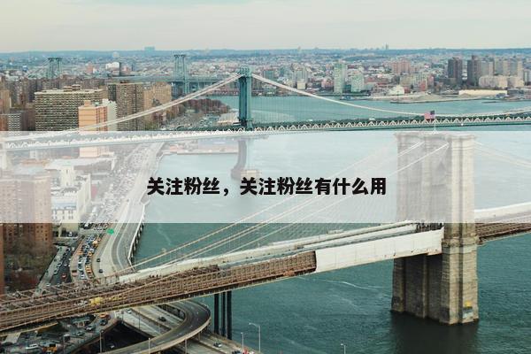 关注粉丝，关注粉丝有什么用