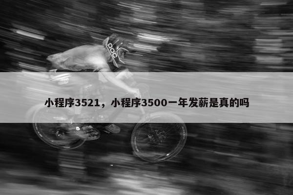 小程序3521，小程序3500一年发薪是真的吗