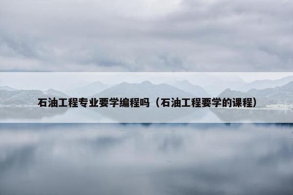 石油工程专业要学编程吗（石油工程要学的课程）