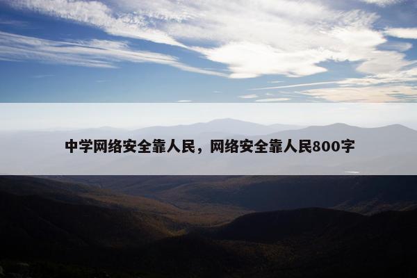 中学网络安全靠人民，网络安全靠人民800字