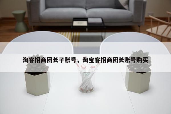淘客招商团长子账号，淘宝客招商团长账号购买