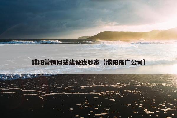 濮阳营销网站建设找哪家（濮阳推广公司）