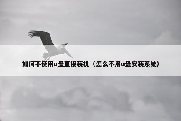 如何不使用u盘直接装机（怎么不用u盘安装系统）