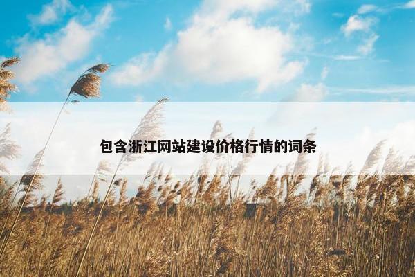 包含浙江网站建设价格行情的词条