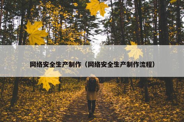 网络安全生产制作（网络安全生产制作流程）