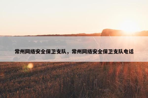 常州网络安全保卫支队，常州网络安全保卫支队电话