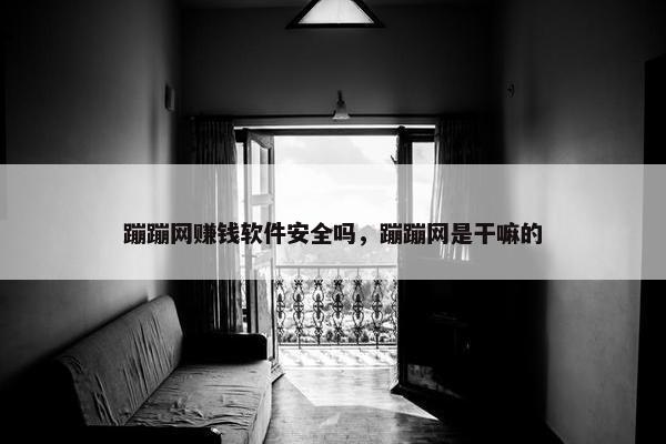 蹦蹦网赚钱软件安全吗，蹦蹦网是干嘛的