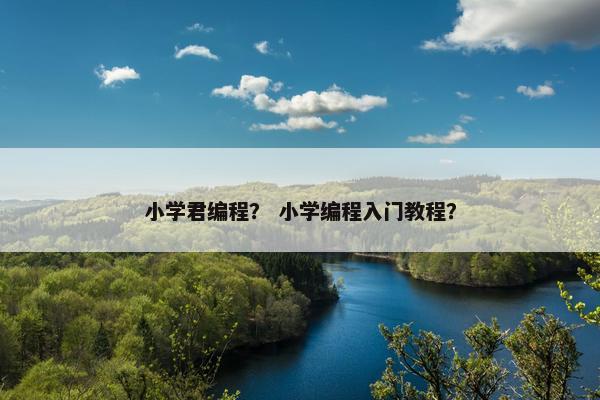 小学君编程？ 小学编程入门教程？