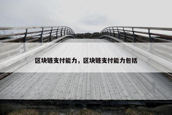 区块链支付能力，区块链支付能力包括