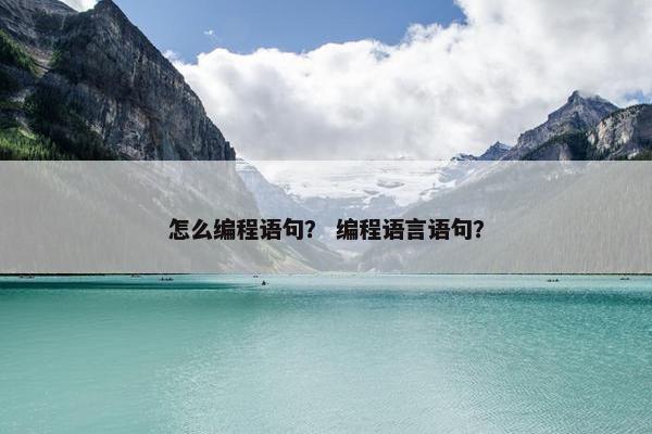 怎么编程语句？ 编程语言语句？