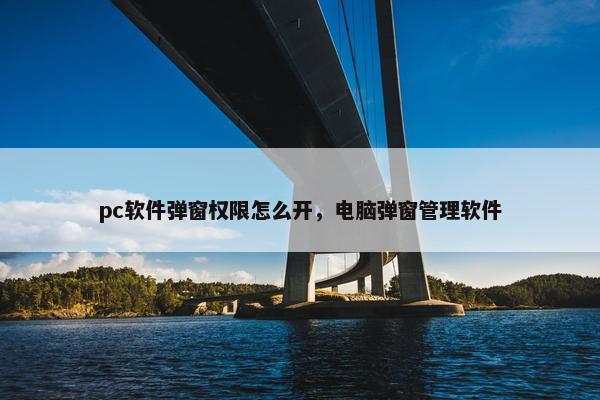 pc软件弹窗权限怎么开，电脑弹窗管理软件