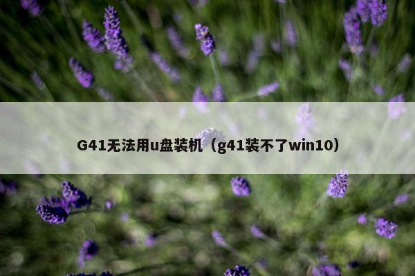G41无法用u盘装机（g41装不了win10）