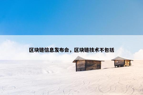 区块链信息发布会，区块链技术不包括