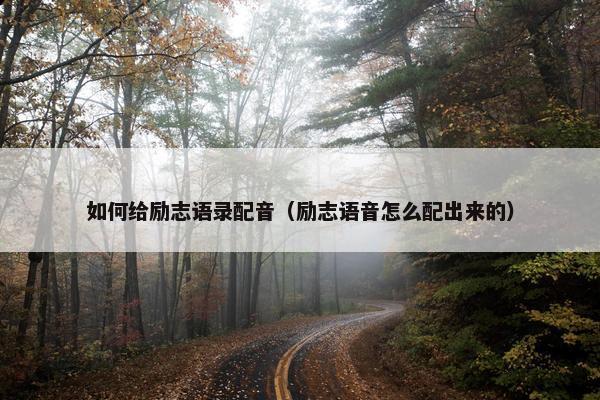 如何给励志语录配音（励志语音怎么配出来的）