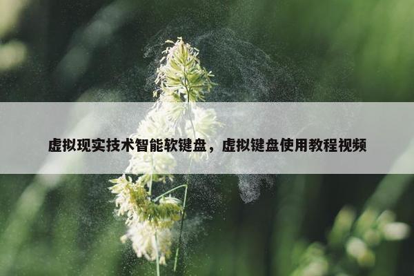 虚拟现实技术智能软键盘，虚拟键盘使用教程视频