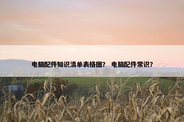 电脑配件知识清单表格图？ 电脑配件常识？