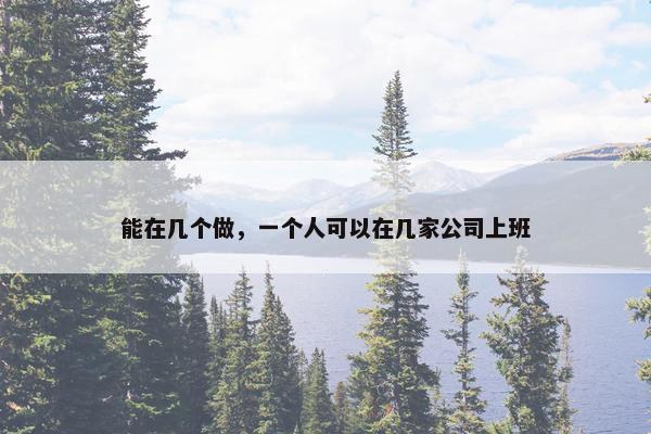 能在几个做，一个人可以在几家公司上班