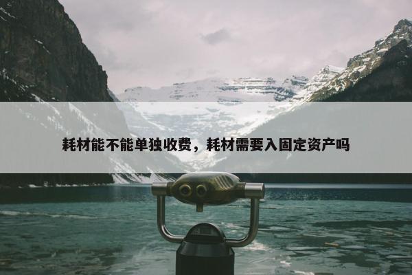 耗材能不能单独收费，耗材需要入固定资产吗