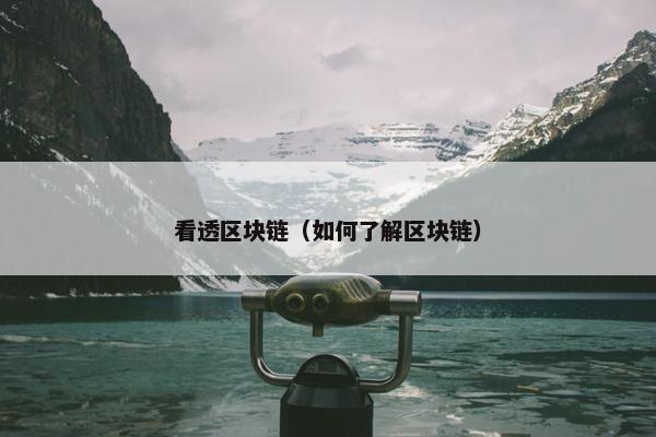 看透区块链（如何了解区块链）