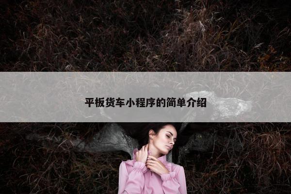 平板货车小程序的简单介绍