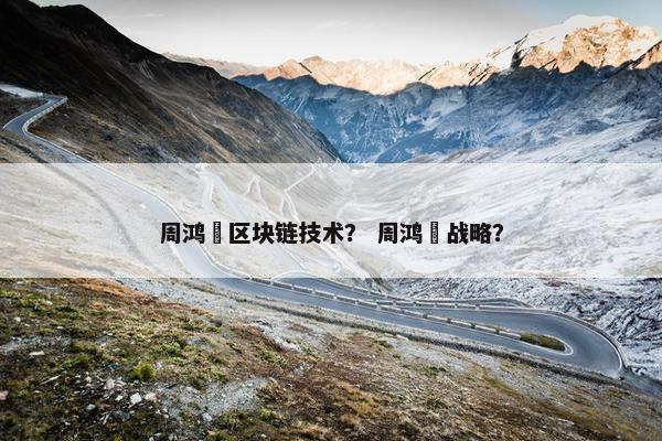 周鸿祎区块链技术？ 周鸿祎战略？
