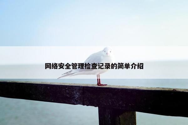 网络安全管理检查记录的简单介绍