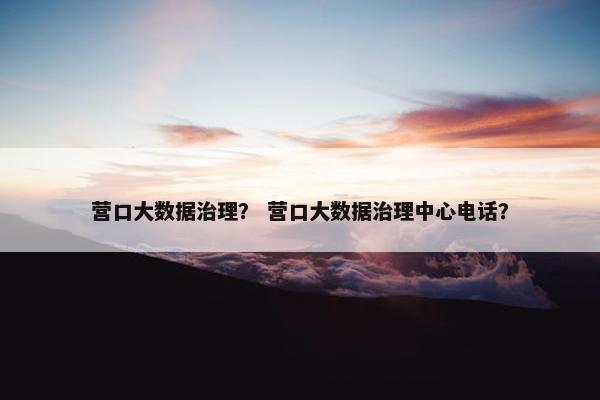 营口大数据治理？ 营口大数据治理中心电话？