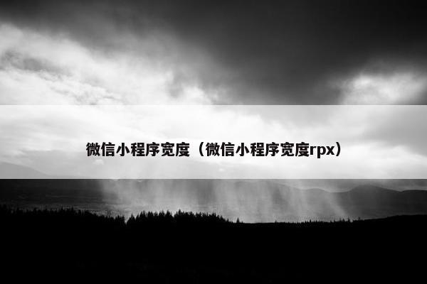 微信小程序宽度（微信小程序宽度rpx）