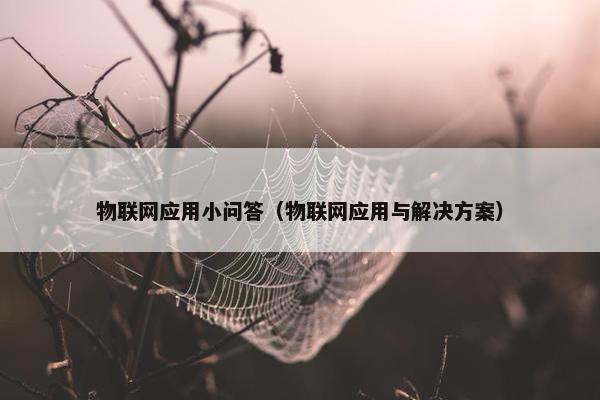 物联网应用小问答（物联网应用与解决方案）