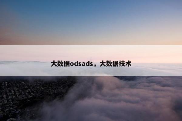 大数据odsads，大数据技术