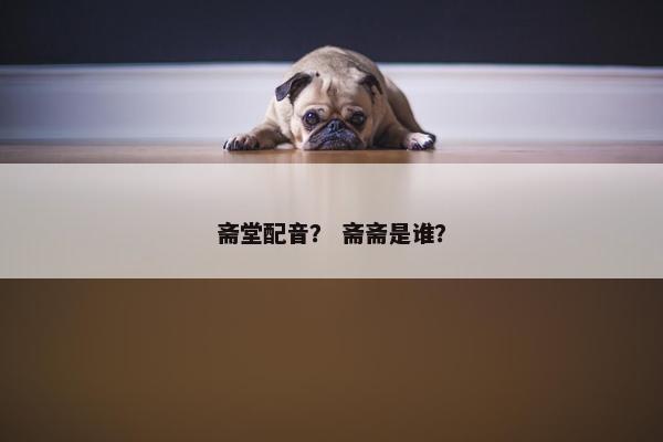 斋堂配音？ 斋斋是谁？