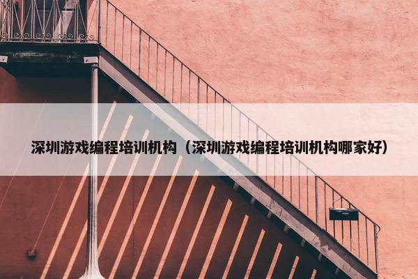 深圳游戏编程培训机构（深圳游戏编程培训机构哪家好）