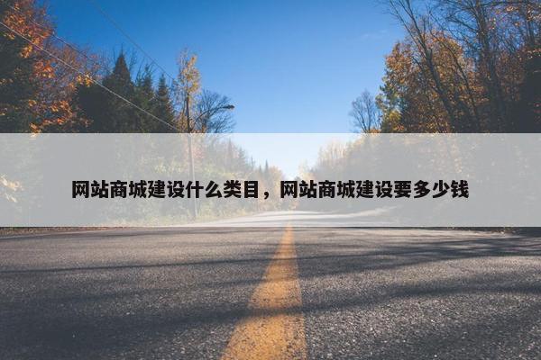 网站商城建设什么类目，网站商城建设要多少钱