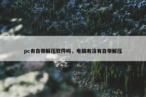 pc有自带解压软件吗，电脑有没有自带解压