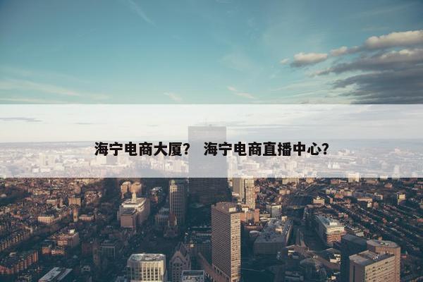 海宁电商大厦？ 海宁电商直播中心？