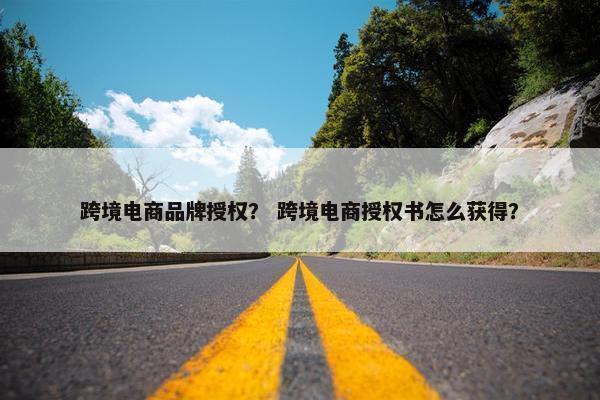 跨境电商品牌授权？ 跨境电商授权书怎么获得？