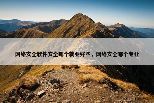 网络安全软件安全哪个就业好些，网络安全哪个专业