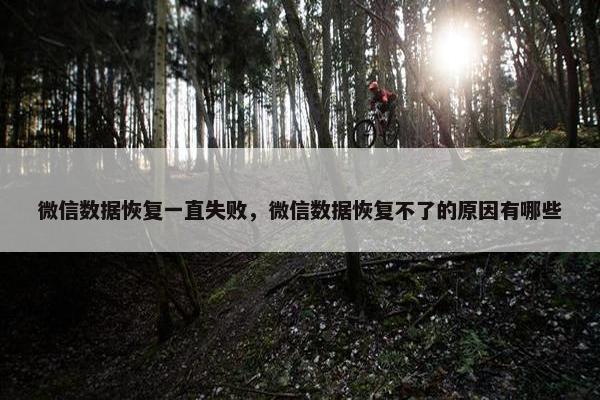 微信数据恢复一直失败，微信数据恢复不了的原因有哪些