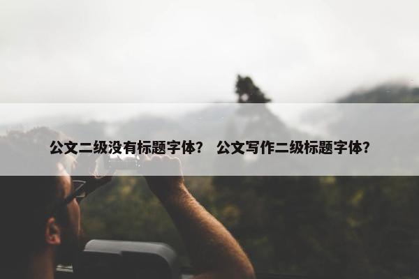 公文二级没有标题字体？ 公文写作二级标题字体？