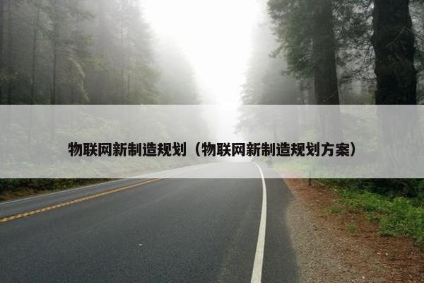 物联网新制造规划（物联网新制造规划方案）