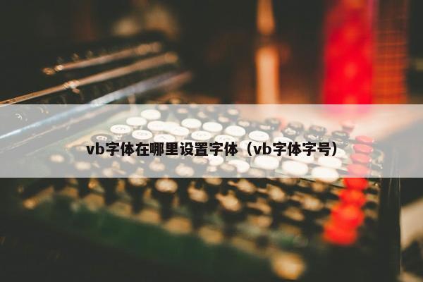 vb字体在哪里设置字体（vb字体字号）