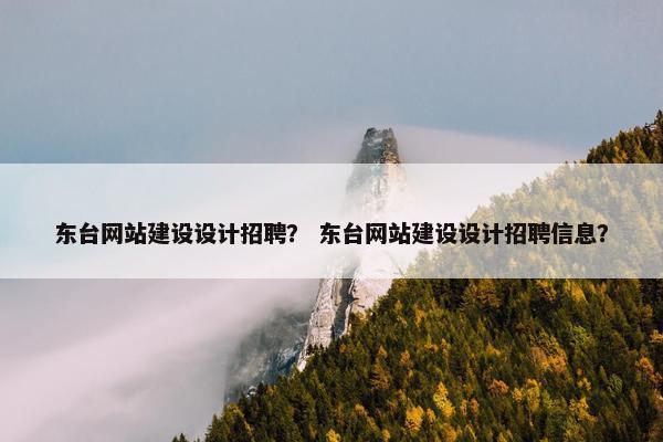 东台网站建设设计招聘？ 东台网站建设设计招聘信息？