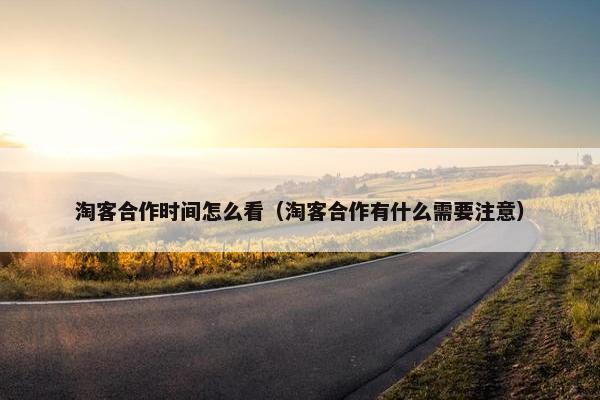 淘客合作时间怎么看（淘客合作有什么需要注意）