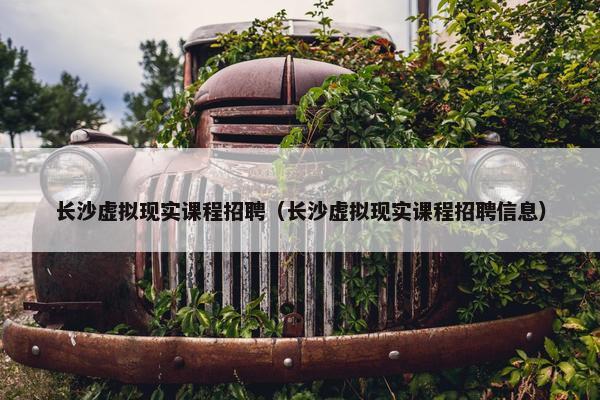 长沙虚拟现实课程招聘（长沙虚拟现实课程招聘信息）