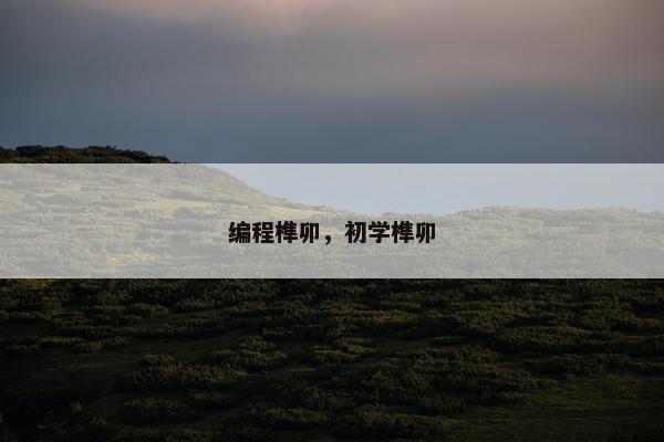 编程榫卯，初学榫卯