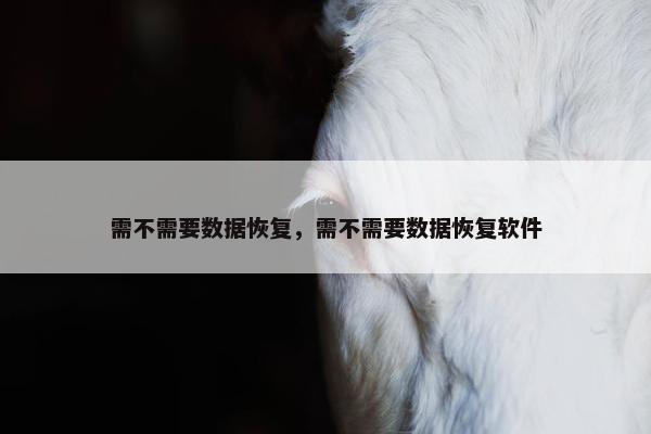 需不需要数据恢复，需不需要数据恢复软件