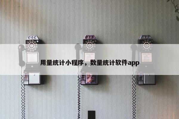 用量统计小程序，数量统计软件app