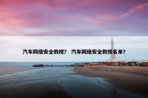 汽车网络安全教授？ 汽车网络安全教授名单？